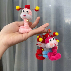 Dây treo trang trí tết làm bằng kẽm nhung Tết 2025  hình con lân, rắn, quả quất