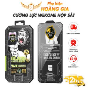 Cường lực iPhone hộp sắt ip 15promax 16 pro max 16 plus 14promax 12Promax 13 pro Xsmax Xr 11 hạn chế vân tay [WK-Sắt]