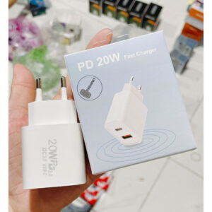 Củ sạc 2 cổng sạc nhanh 20W PD Type C và USB QC 3.0 - PD 20W Hỗ trợ sạc nhanh cho các dòng điện thoại - PK Hoàng Gia
