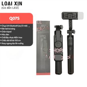 Gậy chụp ảnh 3 chân dài 1.1mét Gậy selfie có 2 đèn led trợ sáng gậy tự sướng bluetooth điều khiển từ xa gấp gọn cao