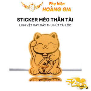 Miếng Dán Lưng Mèo Thần Tài gắn ốp lưng Mang Tới Tài Lộc Chiêu May Mắn Cho Người Sử Dụng