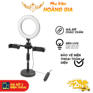 Đèn Livestream Để Bàn 16cm, Có 2 Kẹp Tiện Lợi, Quay Video, Bán Hàng - PK Hoàng Gia